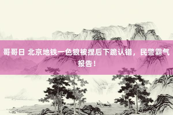 哥哥日 北京地铁一色狼被捏后下跪认错，民警霸气报告！