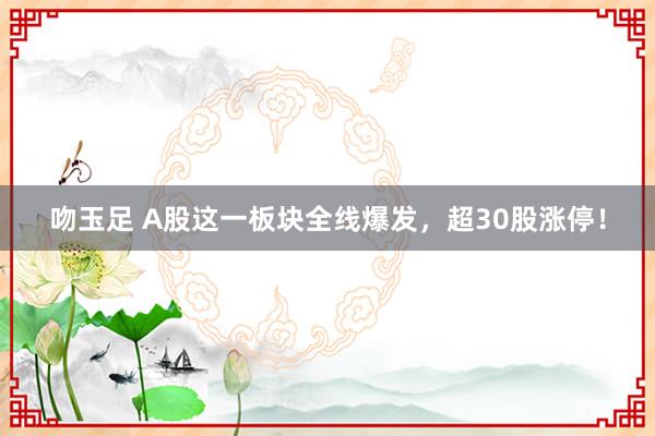 吻玉足 A股这一板块全线爆发，超30股涨停！