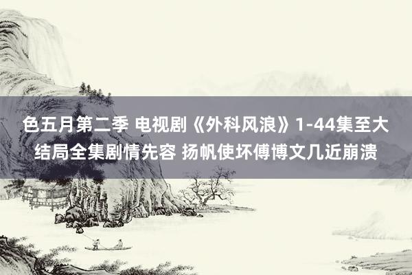 色五月第二季 电视剧《外科风浪》1-44集至大结局全集剧情先容 扬帆使坏傅博文几近崩溃