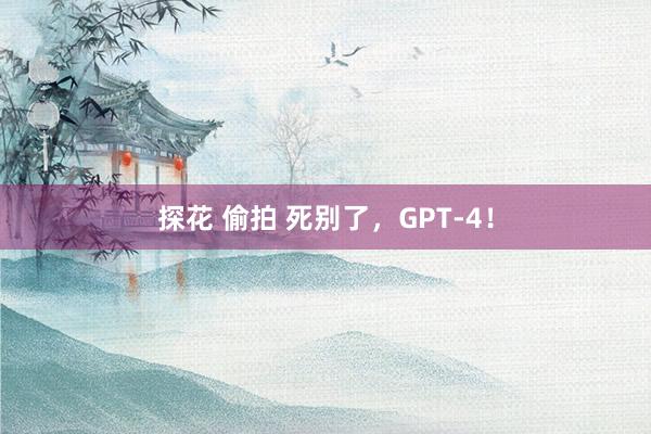 探花 偷拍 死别了，GPT-4！
