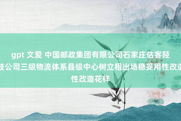 gpt 文爱 中国邮政集团有限公司石家庄估客陉矿分歧公司三级物流体系县级中心树立租出场稳妥用性改造花样