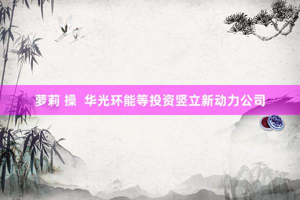 萝莉 操  华光环能等投资竖立新动力公司