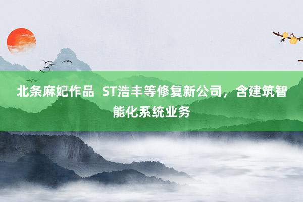 北条麻妃作品  ST浩丰等修复新公司，含建筑智能化系统业务